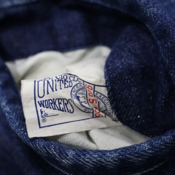 Vintage Denim Jacket Mens XL Blue Chore Barn Blanket Lined Workwear BP Feed - Picture 9 of 13